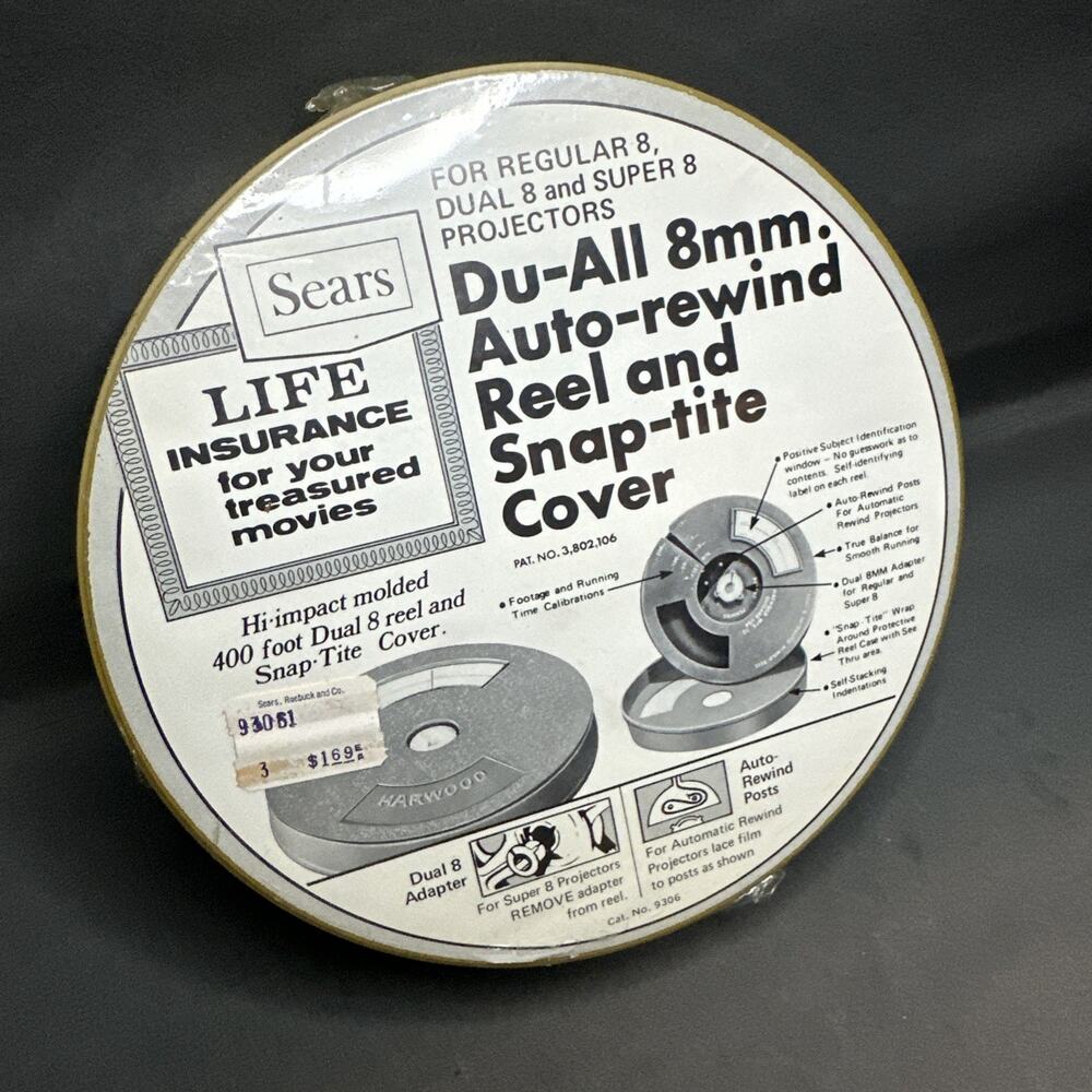 Sears Du-8mm Reel and Can No. 9312 - Set of 3 - 400 ft. Reels with Inserts NEW